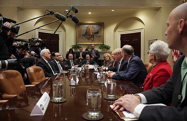Trump discussing with lawmakers on replacing the ACA at the White House, March 2017