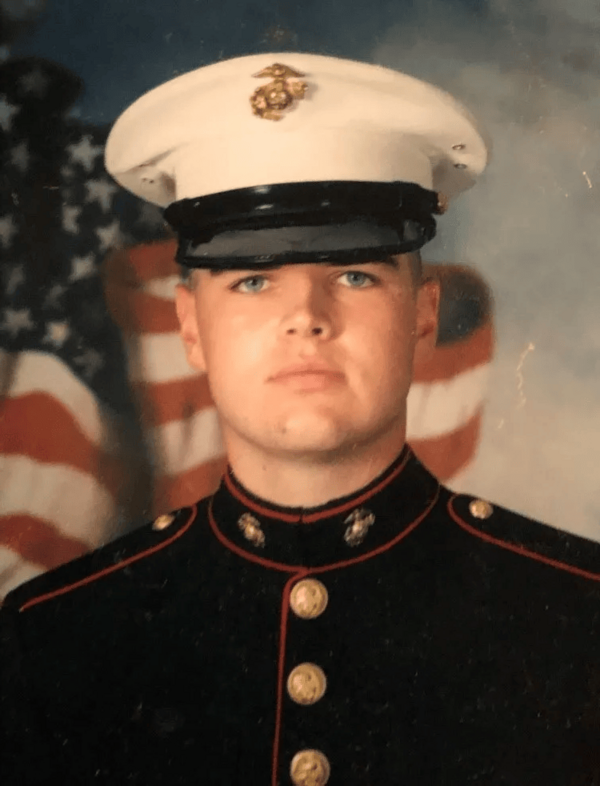 Vance (then Hamel) in the U.S. Marine Corps; 2003
