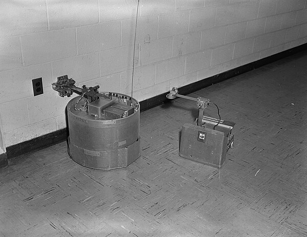 In the 1960s, APL developed an early autonomous robot known as “The Beast.” Built as an experiment in cybernetic behavior, the robot could recharge itself, avoid obstacles and detect light sources, marking a milestone in mobile robotics research.