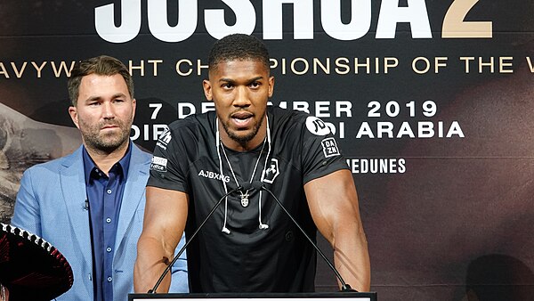 Joshua speaks at the press conference announcing his rematch with Andy Ruiz Jr.