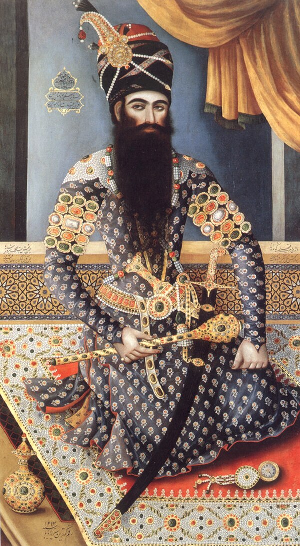 Fath-Ali Shah Qajar in 1798, painted by Mihr 'Ali.